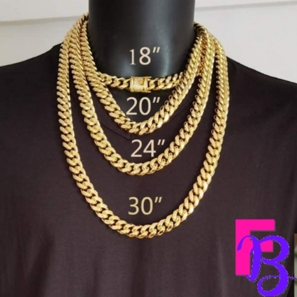 *NEW!* Heavy 14MM 18K Iced Miami Cuban Chain - Picture 6 of 10
